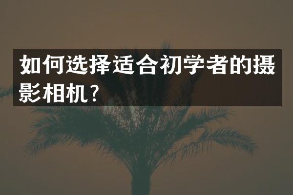 如何选择适合初学者的摄影相机？