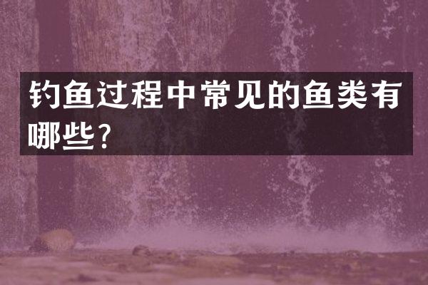 钓鱼过程中常见的鱼类有哪些？